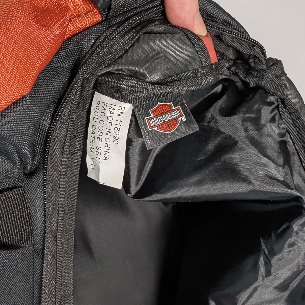 Harley-Davidson Deluxe Embroidered Bar & Shield Striped Duffel Bag Black 0480460
